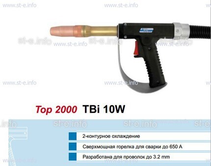 Горелка для полуавтоматической сварки TBiP 10W-black-RWZ (Pistol handle/straight), длина 5 м. - st-e.info - Махачкала